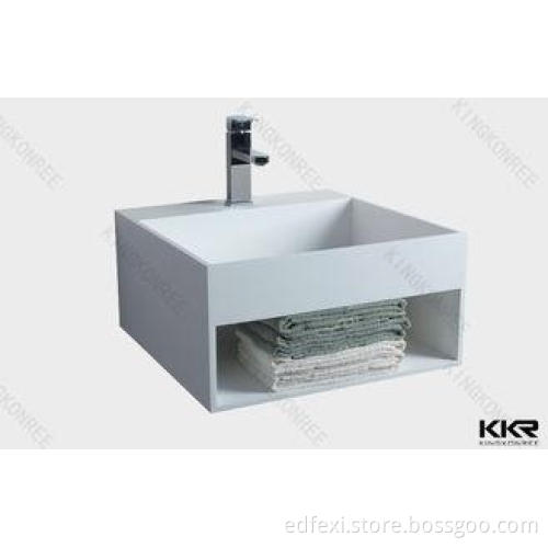 Wall Hung Solid Surface Basin Matt Finish European Popular